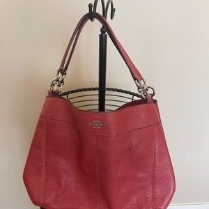 Coach Lexi bag like new condition.  Beautiful “washed” red color.